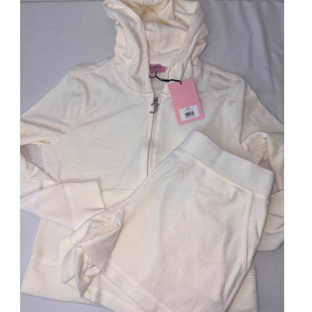 Juicy Couture Cream Zip Hoodie and Sweatshorts Set